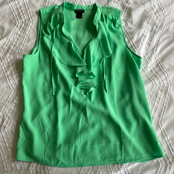 Ann Taylor Tops - Ann Taylor L green sleeveless blouse
